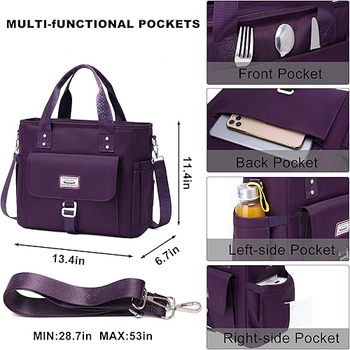 Miniatura 23 de Weitars Lonchera aislada para hombres y mujeres, lonchera a prueba de fugas para el trabajo, bolsa de almuerzo extragrande con correa de hombro