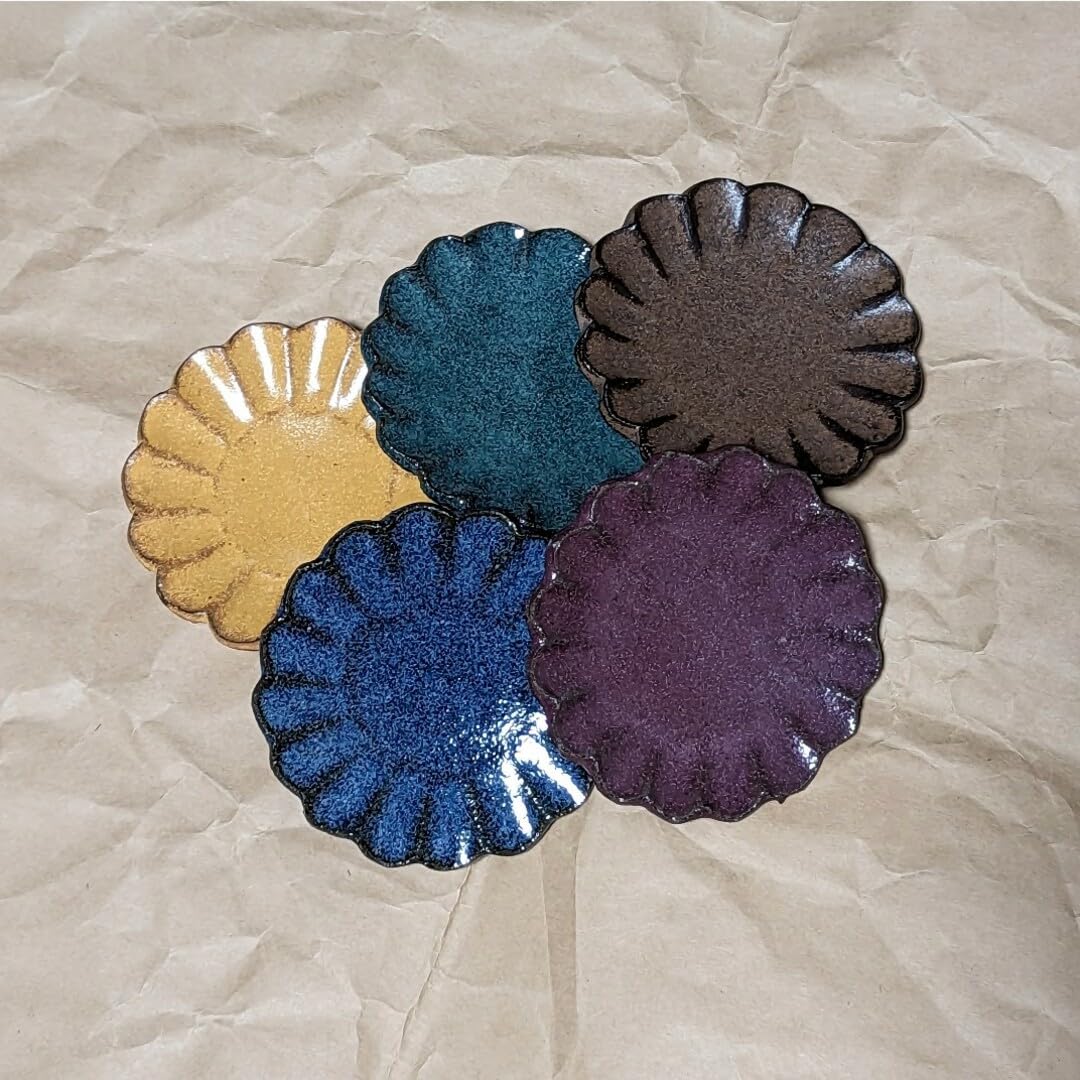 Amazon | 小澤基晴 輪花豆皿（3寸）/5枚セット | ノーブランド品  