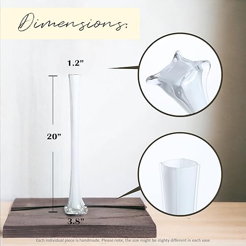 Miniatura 2 de Craft And Party, Paquete de 12 jarrones de la Torre Eiffel para decoración de flores, bodas, (20 pulgadas, blanco)