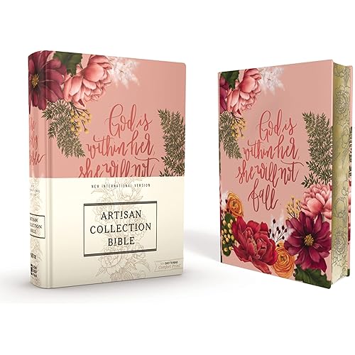 NIV, Artisan Collection Bible, Women’s Bible with Journaling Space, Cloth over Board, Pink Floral, Designed Edges under Gilding, Red Letter, Comfort Print