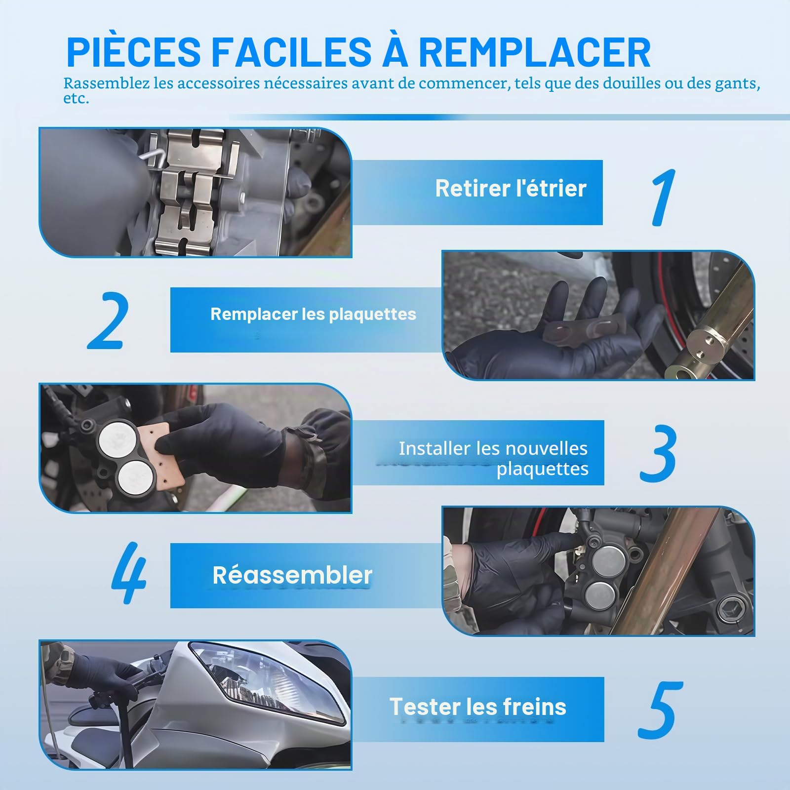 S SYUU Plaquettes de frein en céramique avant arrière de moto Compatible avec Yamaha T-Max 530 XP 530 XP 500 2013 2014 2015 2016 FJR 1300 2003 2004 2005 FA252F FA319R