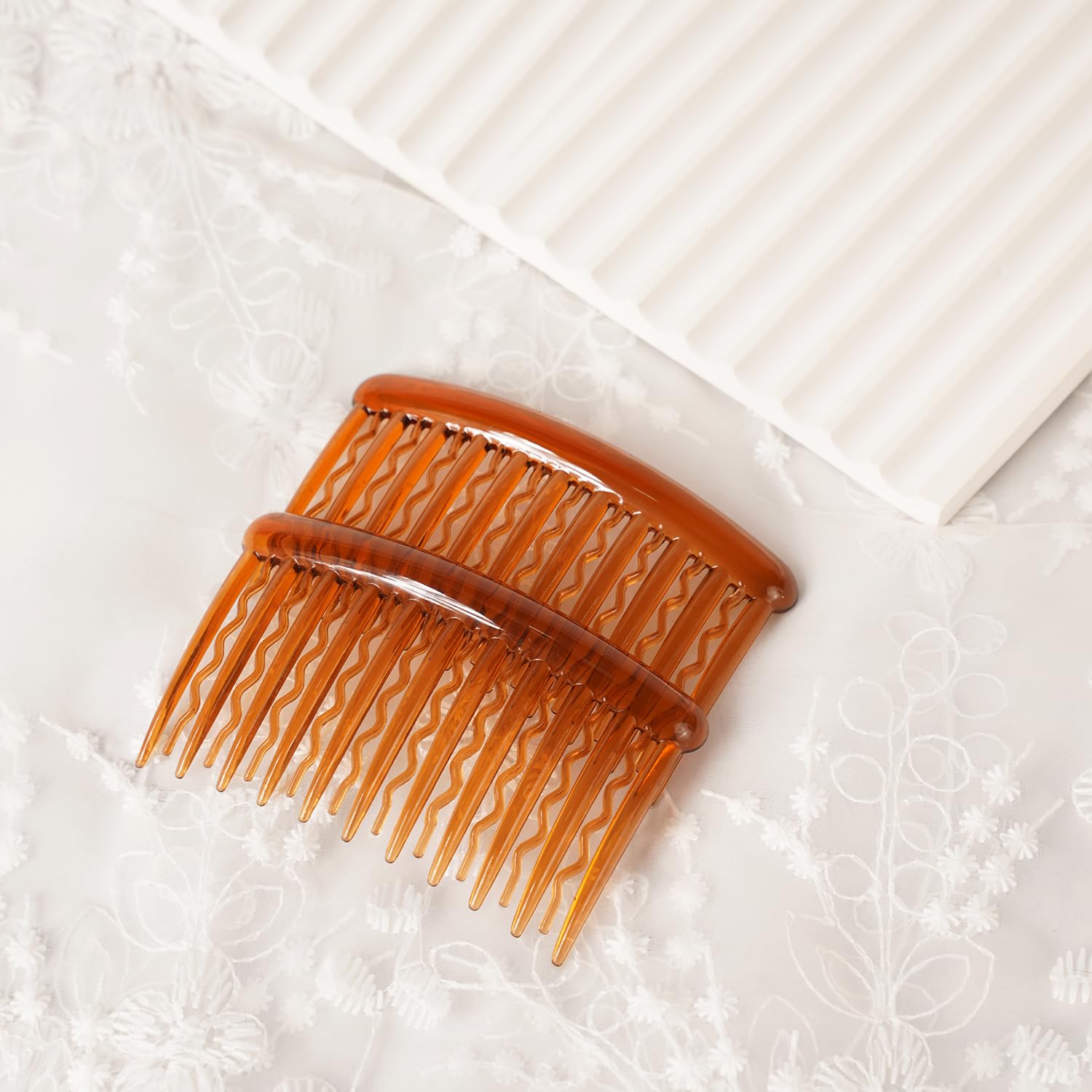 MinoCino Amber Twist Hair Combs for Women French Side Combs with Strong Grip for All Hair Type Lightweight Non-Slip Hair Clips for Daily Use Work - Image 4