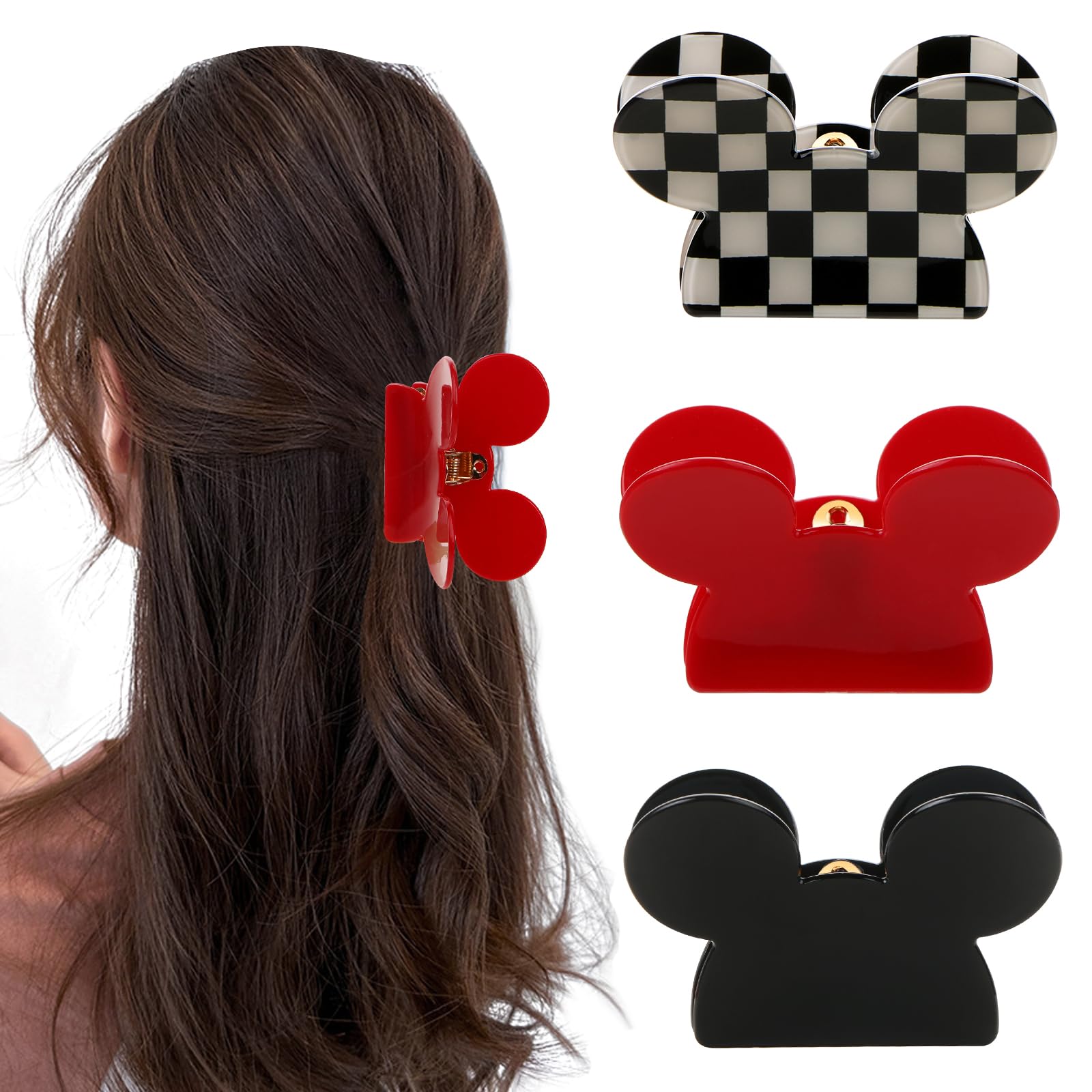 Amazon.com: BENOSPACE Hair Clip, 3Pcs Mouse Head Acrylic Hair Claw
