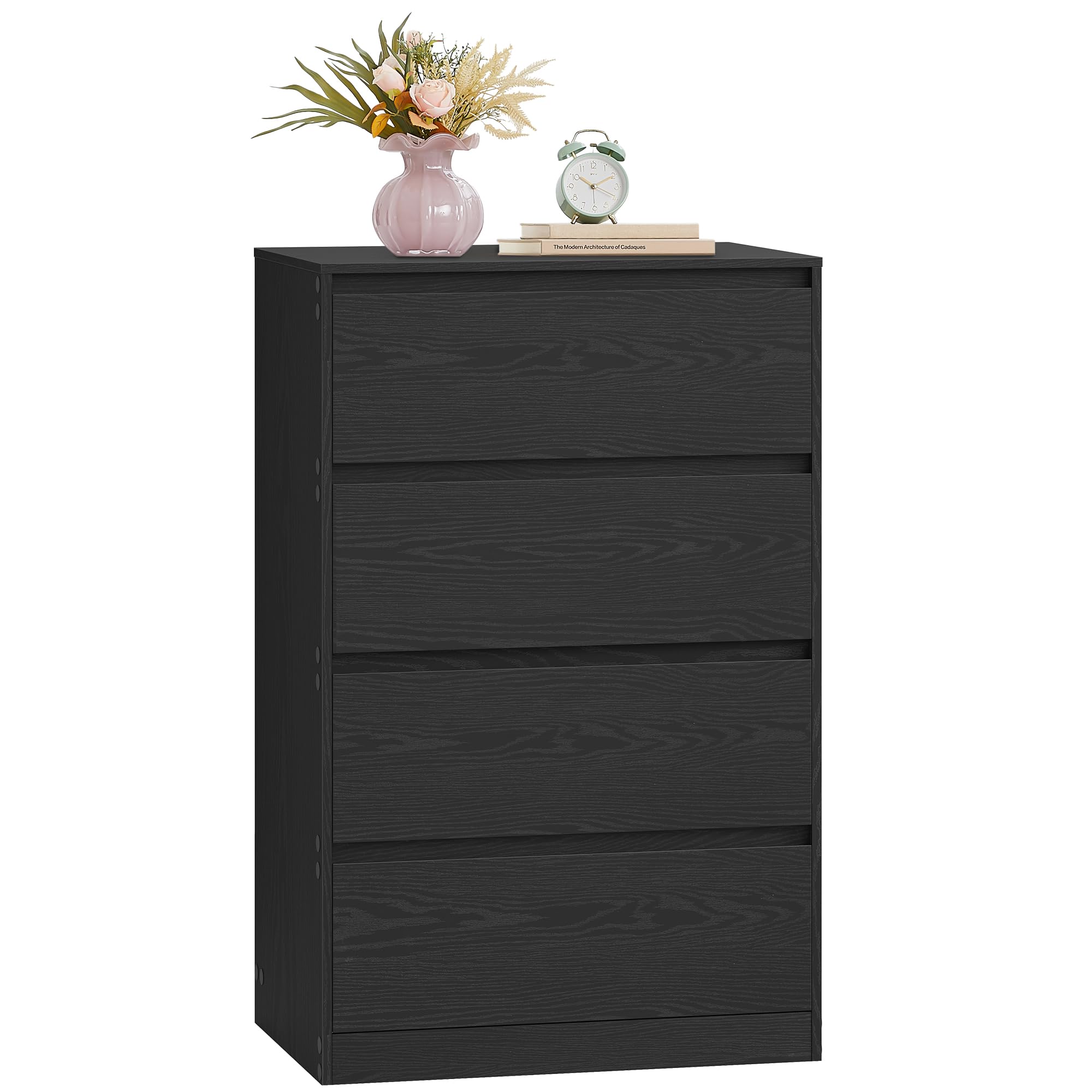 VASAGLE Kommode mit 6 Schubladen, Komodenschrank, Schubladenschrank, Wäschekommode, für Schlafzimmer, 40 x 119,4 x 75 cm, Modern Kailyn Kollektion, ebenholzschwarz LTS616B01