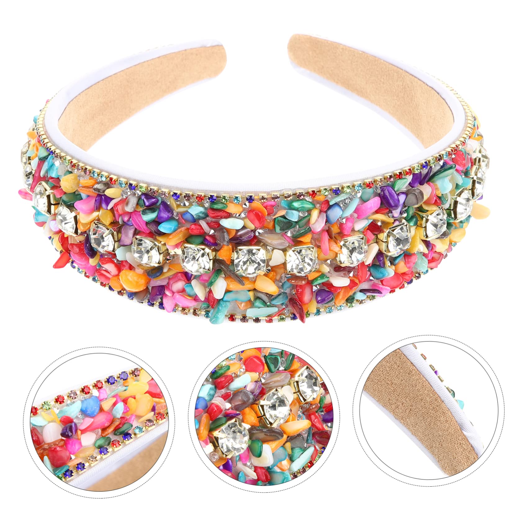 FRCOLOR 3 Pz fascia di diamanti hair band hair charms bandana Accessori alla moda headband fascia da donna gemme di cerchietti bambina fasce imbottite di strass cotone