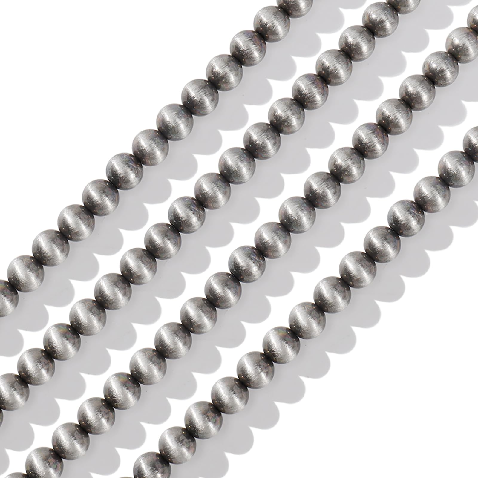 Firstmeet Tiny Satin Luster Gray Navajo Pearl Beads Round Loose Spacer Beads Boho for Jewelry Making