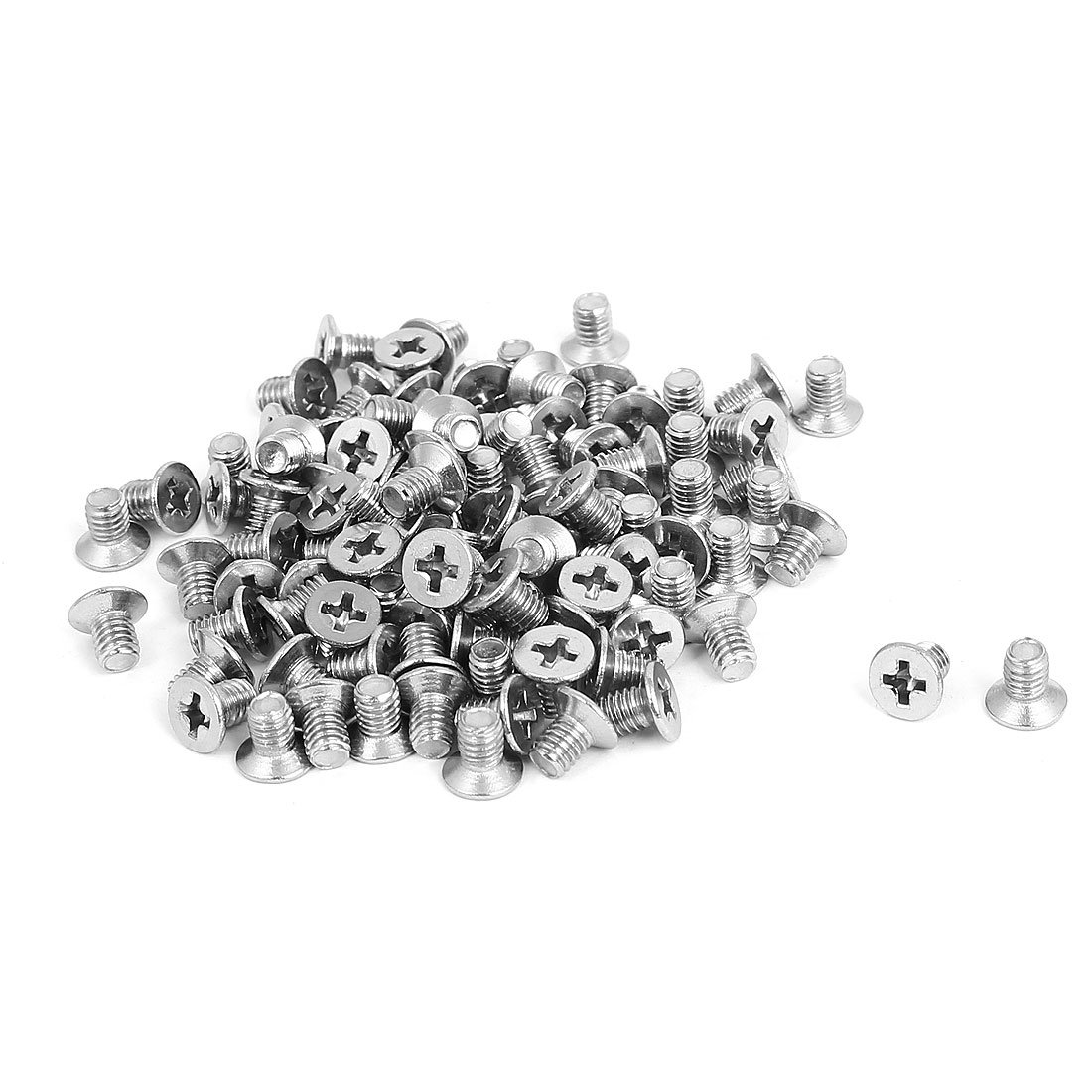 Uxcell Silver Sourcingmap M4x6mm Countersunk Flat Head Cross Phillips Screw Bolts 100Pcs