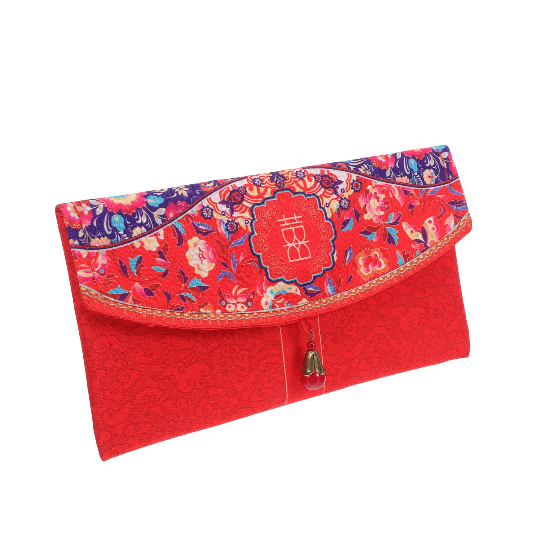 Sobres rojos de boda de diseño tradicional con brocado resistente 8