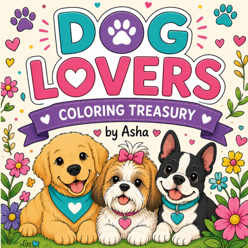 Dog Lovers ' Coloring Treasury' .: Fun Facts and Colouring pages for Young dog Lovers