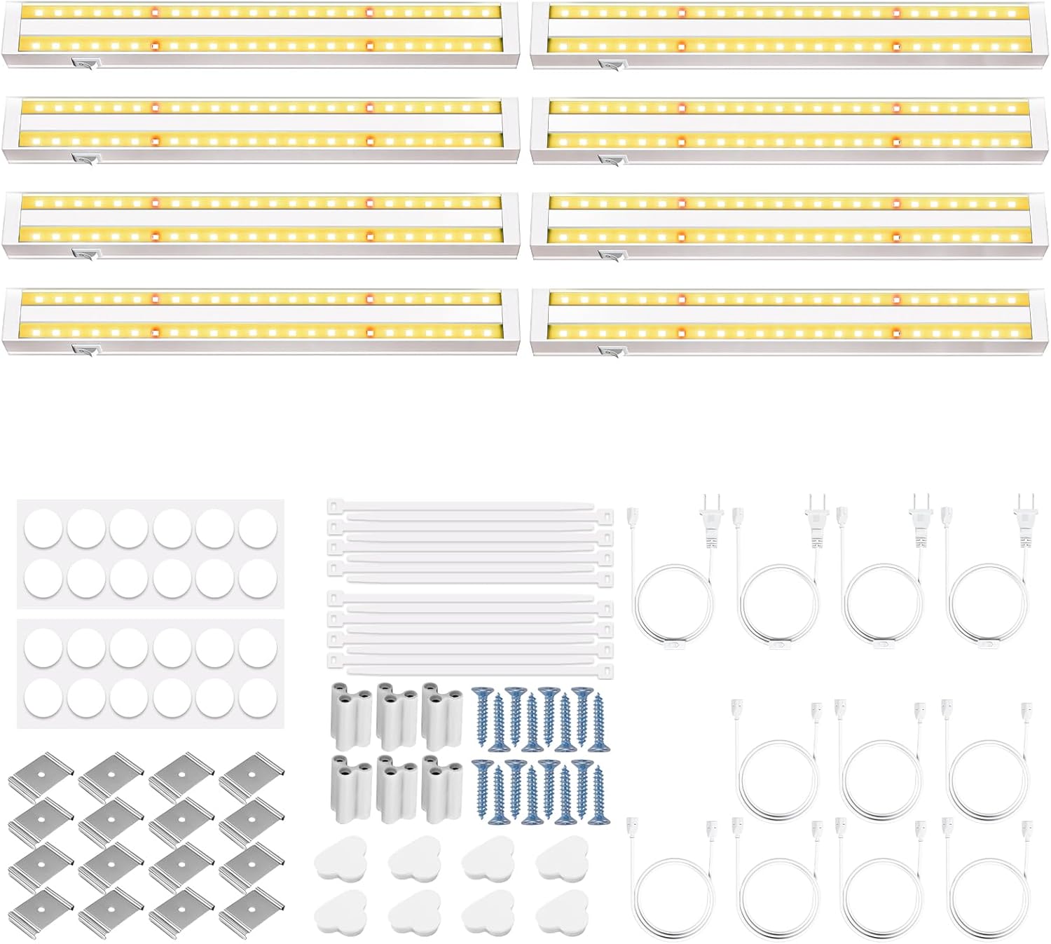 FOXGARDEN Grow Lights for Indoor Plants, 2FT 40W (4×10W) Full Spectrum LED Plant Growing Lamp, Grow Light Strip, Grow Light for Seed Starting, Plug and Play, Separate Switch, 4-Pack