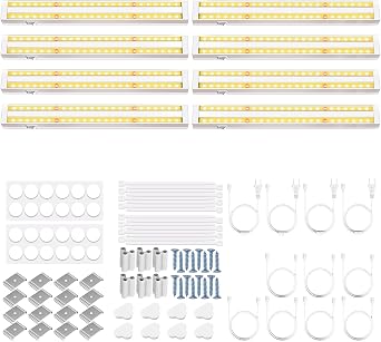 FOXGARDEN Grow Lights for Indoor Plants, 1FT 64W 88W Full Spectrum LED Plant Growing Lamp, Grow Light Strip, Plug and Play, Linkable, Separate Switch, 8-Pack