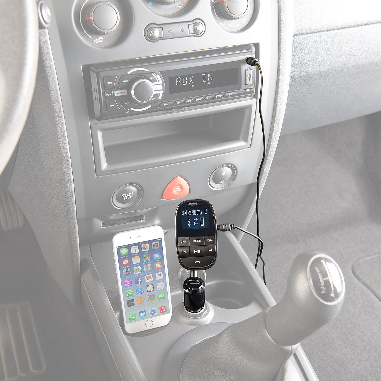 Transmetteur FM pour voiture avec fonction bluetooth et mains libres