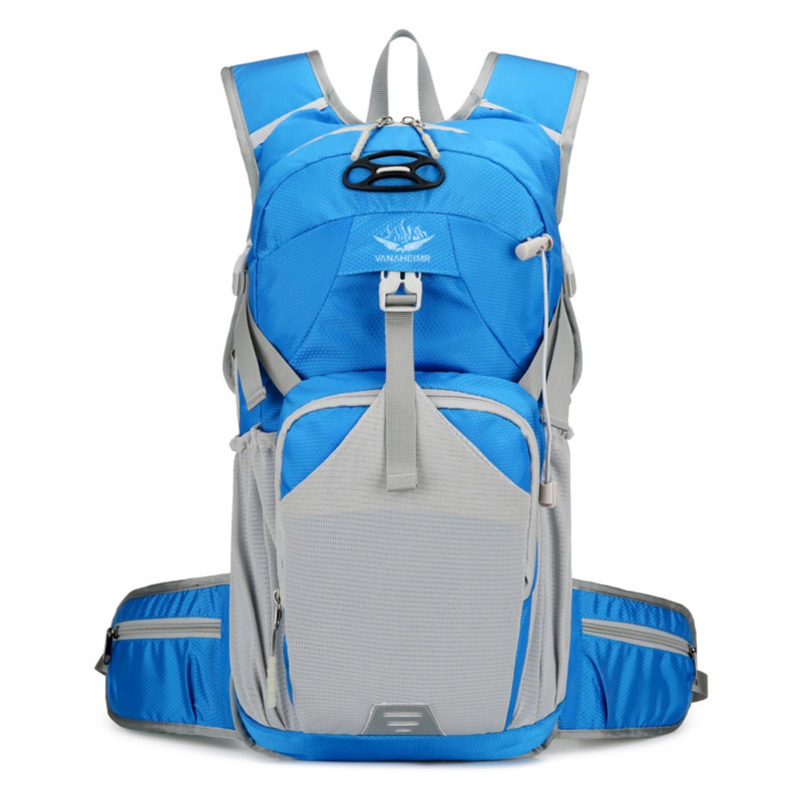 enakshi (label) Water-Repellent Hiking Backpack Breathable Mesh Back Travel Backpack Multi-Compartment Travel Rucksack Padded Shoulder Straps, Sky Blue-picture-13