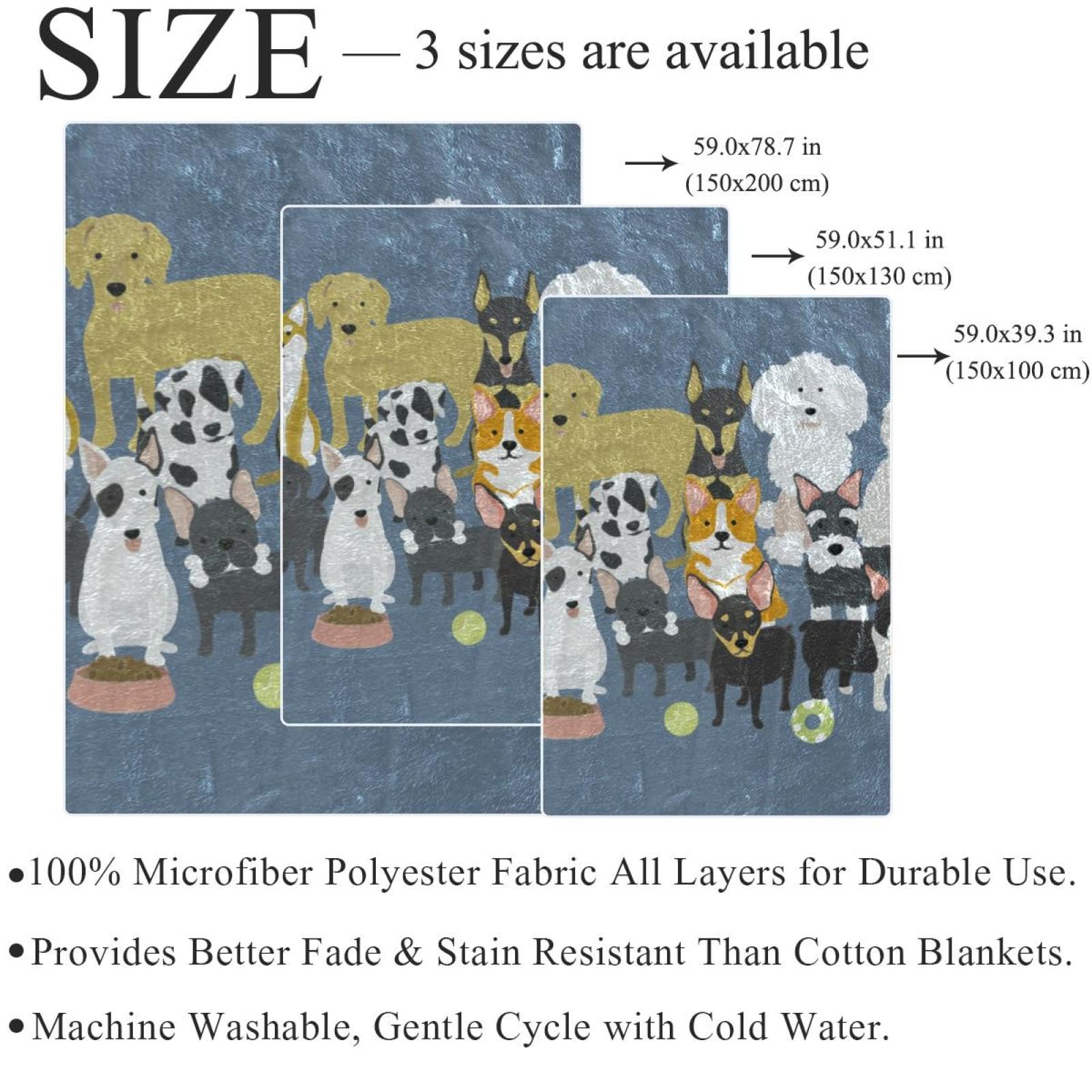 Couverture Polaire Chiens Mignons Couverture Microfibre Chaude Et Douce Jeté De Canapé Couverture 150×200cm