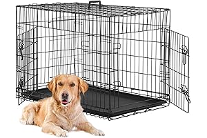 BestPet Large Dog Crate Dog Cage Dog Kennel Metal Wire Double-Door