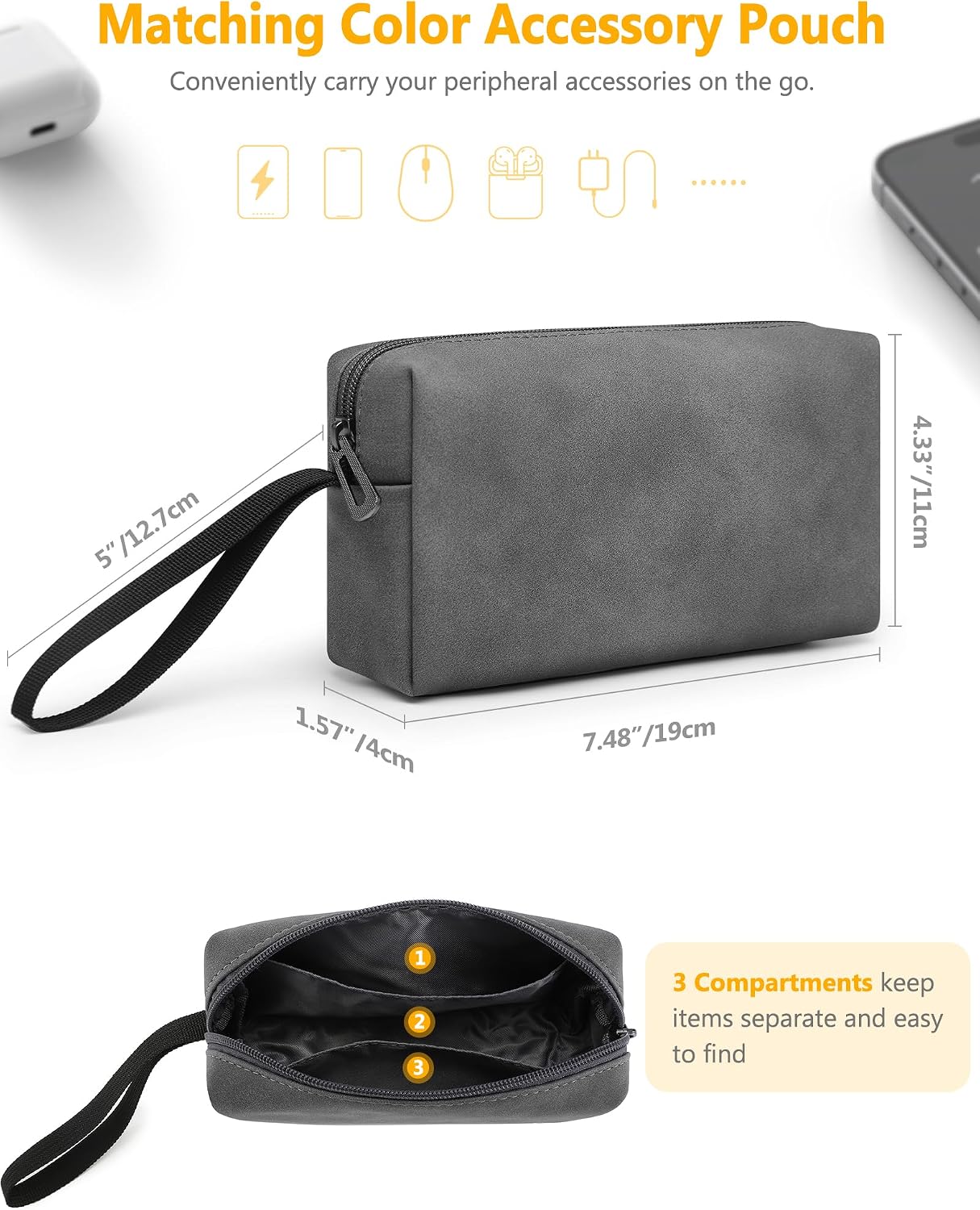HYZUO 13 Inch Laptop Sleeve Case with Stand for MacBook Air, Space Gray image 5