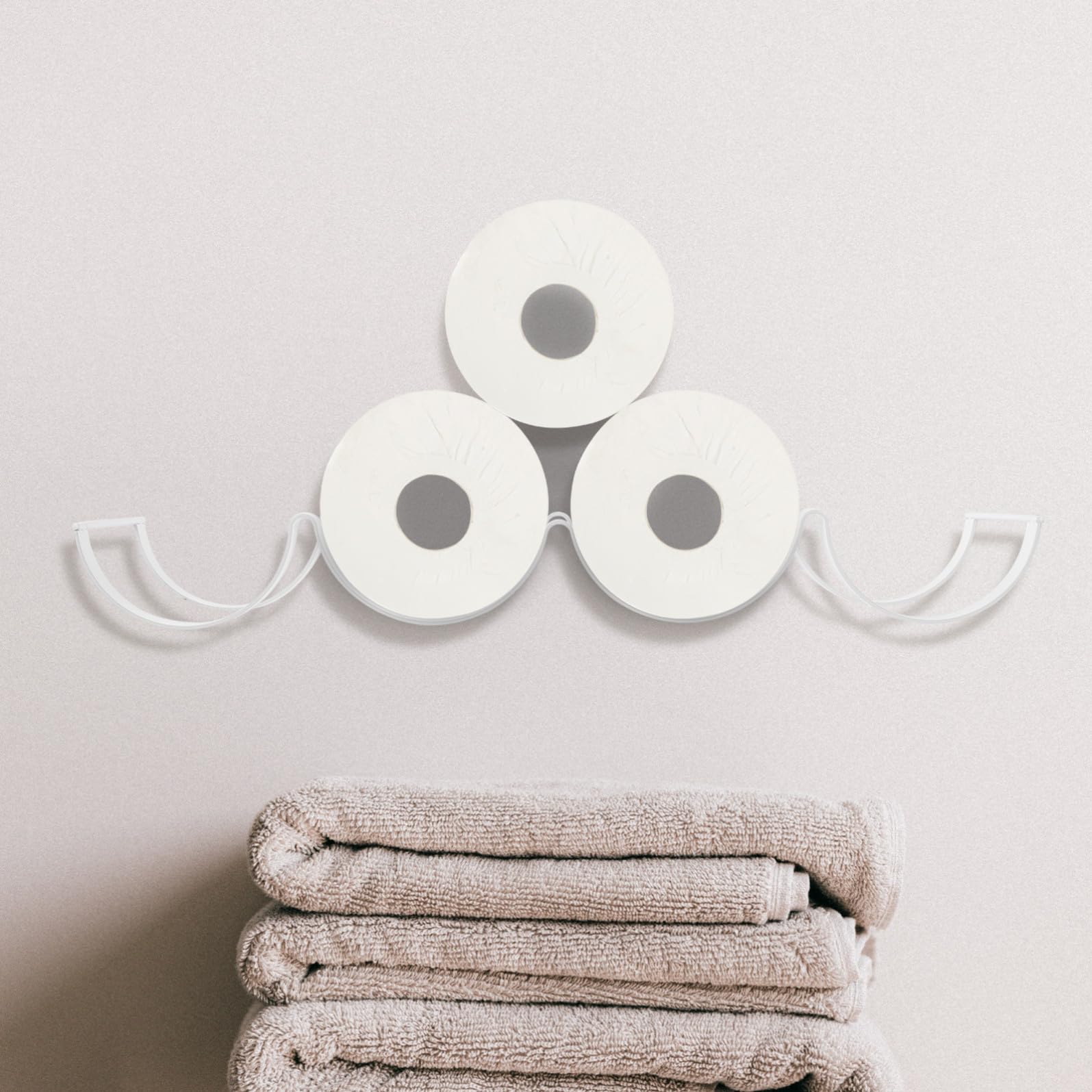 WOONEKY Wandmontierter Wellenförmiger Toilettenpapierhalter Weiß Lagig Praktischer Papierhandtuchhalter für Bad Küche Schlafzimmer Sicheres Design Dekorativer Tissue Rack