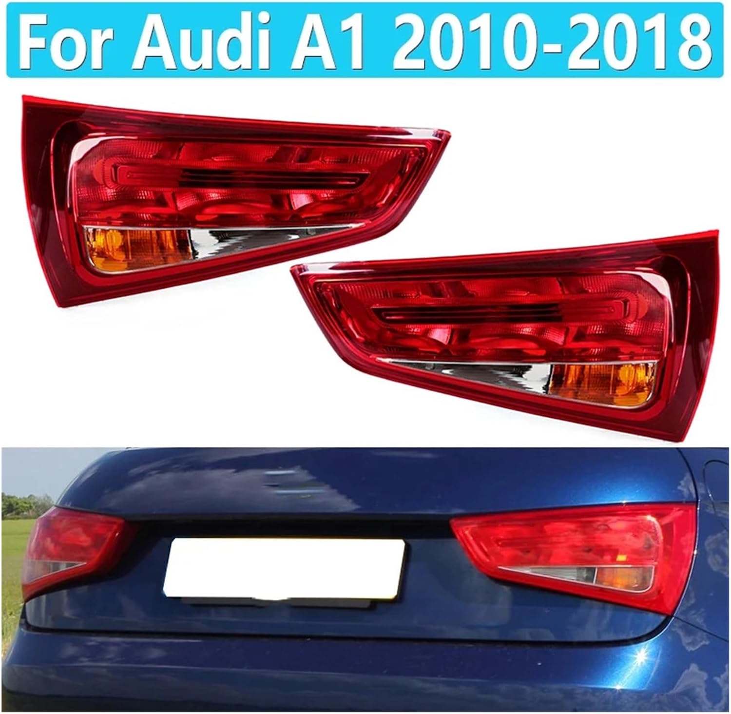 Car Rear Light Tail Brake Taillight Compatible for Audi A1 2010-2018 Warning Signal Stop Lamp No Bulb(Left)