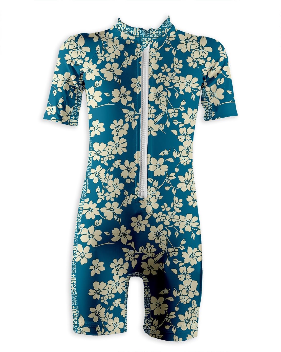 Combinaison Anti-UV 50+ pour Enfant, Maillot de Bain Protection Solaire, Bleu Marine