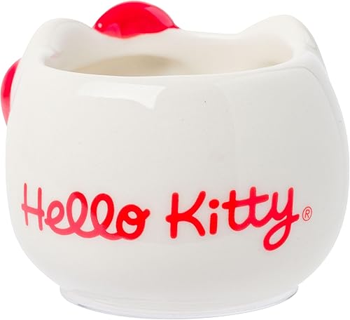 Miniatura 5 de Silver Buffalo Hello Kitty Face - Juego de mini tazas de cerámica esculpidas en 3D, perfecto para azúcar, crema o leche, 3.5 onzas