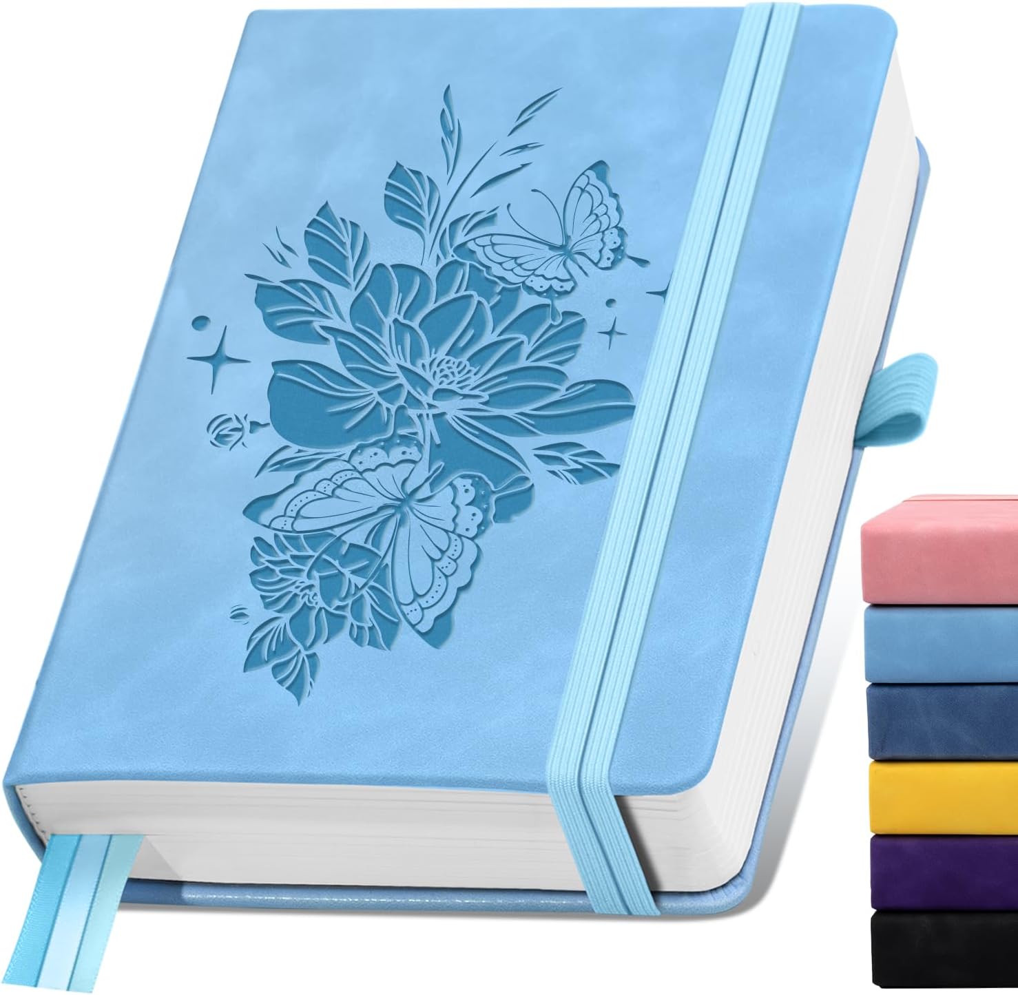 Lined Journal Notebook 365 Pages, A5 Leather Journals for Writing Women & Men, Hardcover Notebook with 100GSM Thick Paper, Daily Journal Notebook for Travel, Work, School, Note Taking, College Ruled