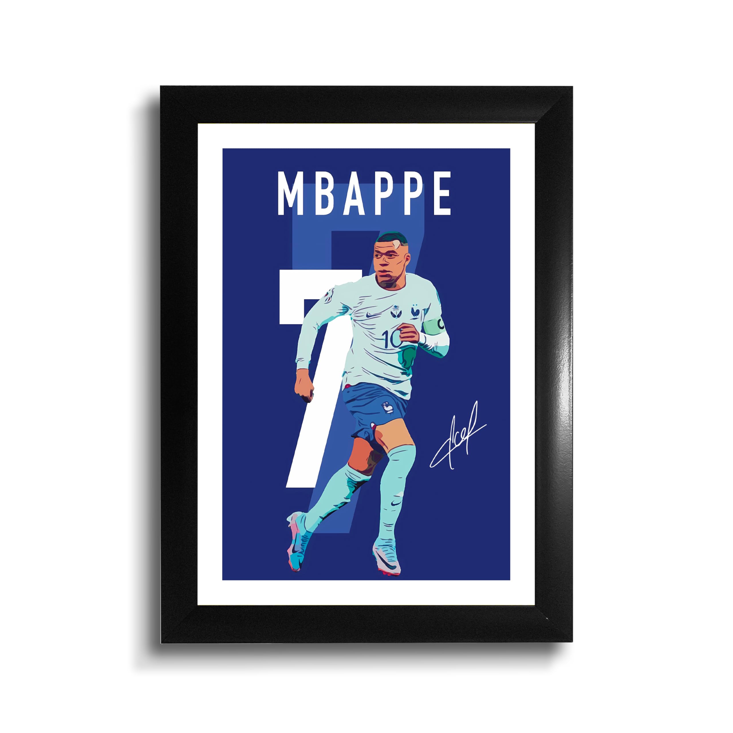 MODERN GALLERY MART Kylian Mbappe Football Player Photo Frame β A4 Size (8.3 x 11.7 inch) β Sports Wall Art for Bedroom, Living Room, Office, and Gift Purposes (Kylian Mbappe)