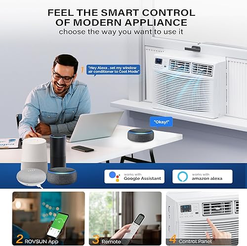 Miniatura 4 de ROVSUN - Aire acondicionado para ventana de 23200 BTU con calefacción, unidad de aire acondicionado y calentador combo con control inteligente por