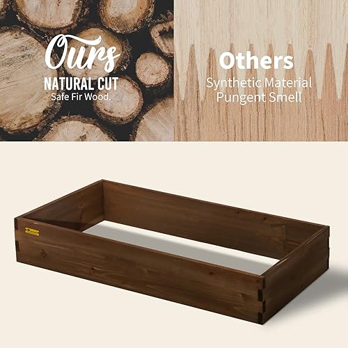 Miniatura 8 de KAHOO Macetero de madera con madera de abeto para verduras, frutas, hierbas, flores en jardín, patio