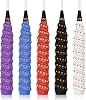 5 Pack PU Racquet Grip, Super Absorbent Tennis/Badminton/Squash Rackets Overgrip Anti Slip Perforated Racket Grips Non-Slip Handle Grip Tape, 5 Color