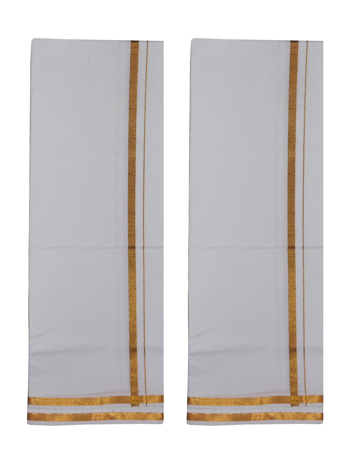 PRAKASAM COTTON mens Jari Single (1.30x2.00 Meter) Dhoti (poly cotton)-Pack of-2