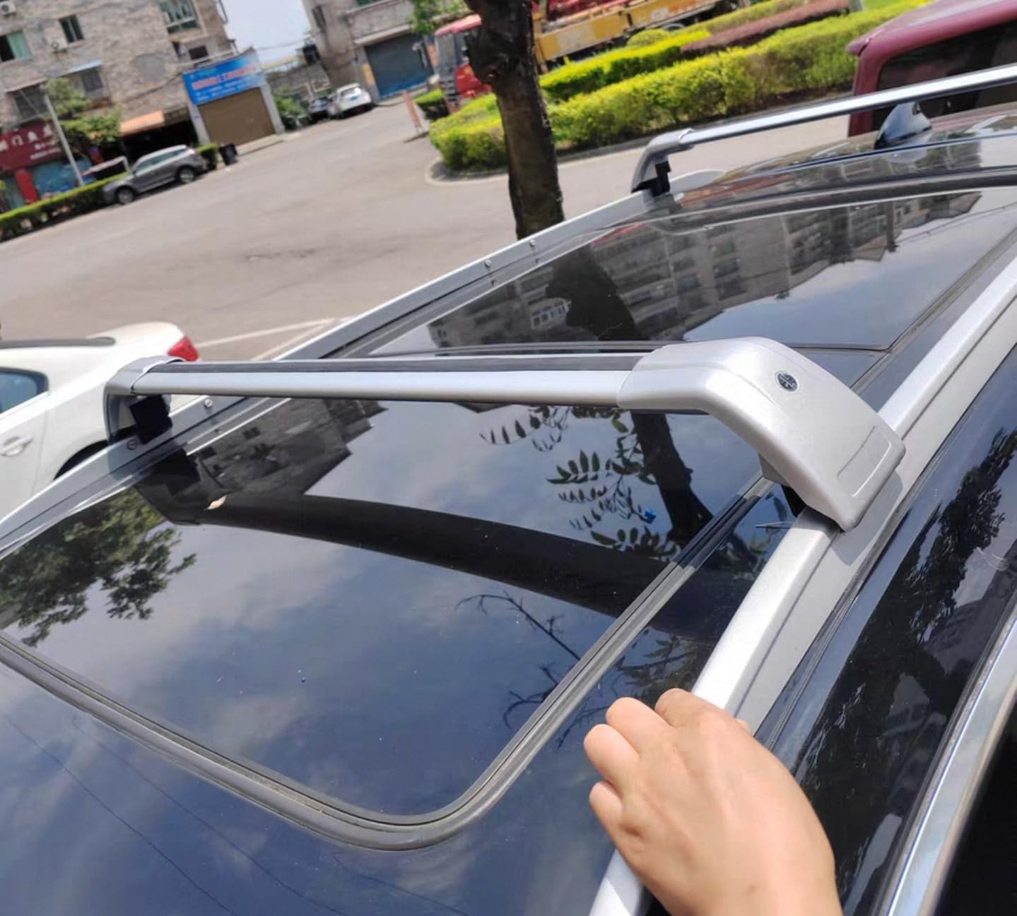 Silver Crossbar Fits for KIA Telluride 2026 2027 with roof Side Rails Aluminum Crossbars Cargo Luggage Carrier 2PCS Roof Rack Cross Bars