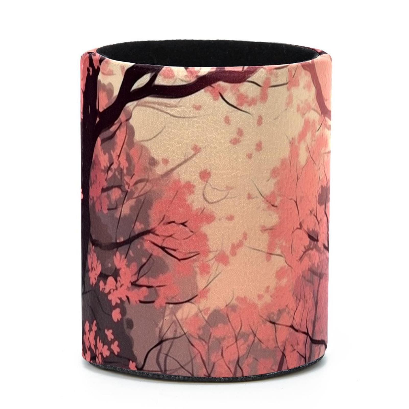 VAPOKF Round Pencil Holders for Desk, Cherry Blossoms Pen Holders Pen Pot Makeup Brushes Storage Desktop Stationery Supplies Organiser for Home Office