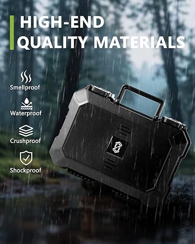 Miniatura 6 de OZCHIN Caja de almacenamiento negra resistente con cerradura de combinación, caja de almacenamiento de plástico ABS, gran regalo de Navidad para