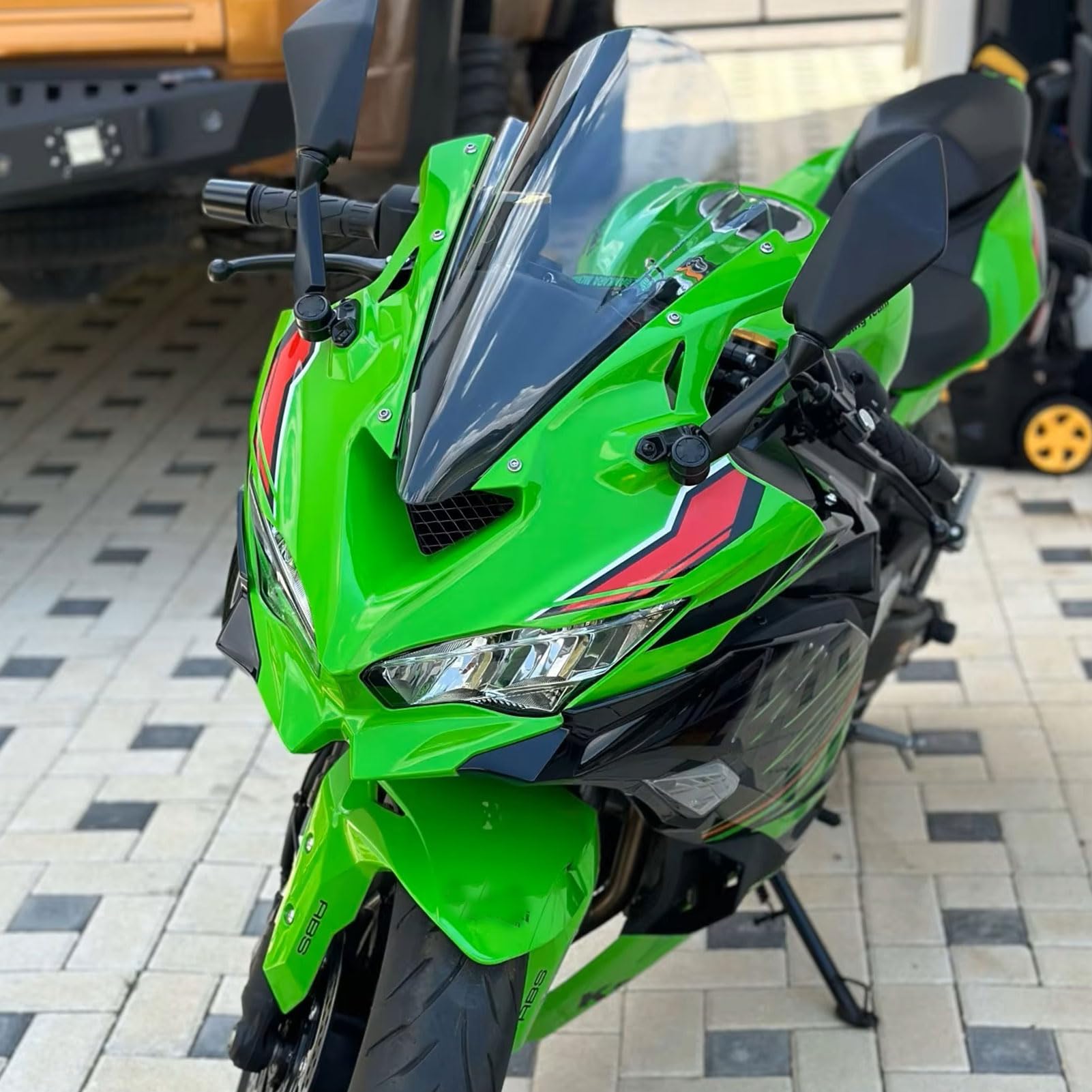 Amazon | SHINKXMT オートバイ用フライスクリーン ZX4R 風防 ウィンド
