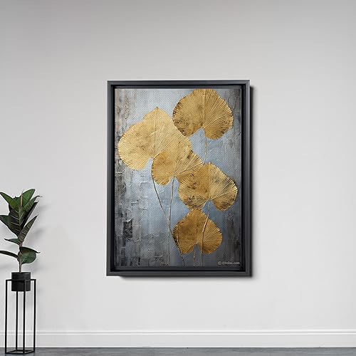 Miniatura 5 de Original Ginkgo biloba Print On Canvas, Modern Textured Gold Wall Art, Abstract Gold Leaves Print, Living room Wall Decor, Modern Home Decor, Wall