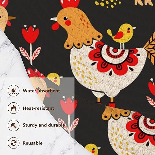 Miniatura 3 de 3 salvamanteles grandes para platos calientes de 15 pulgadas, tejido de hilo de algodón, absorbe el agua, soporte para olla de cocina, decoración