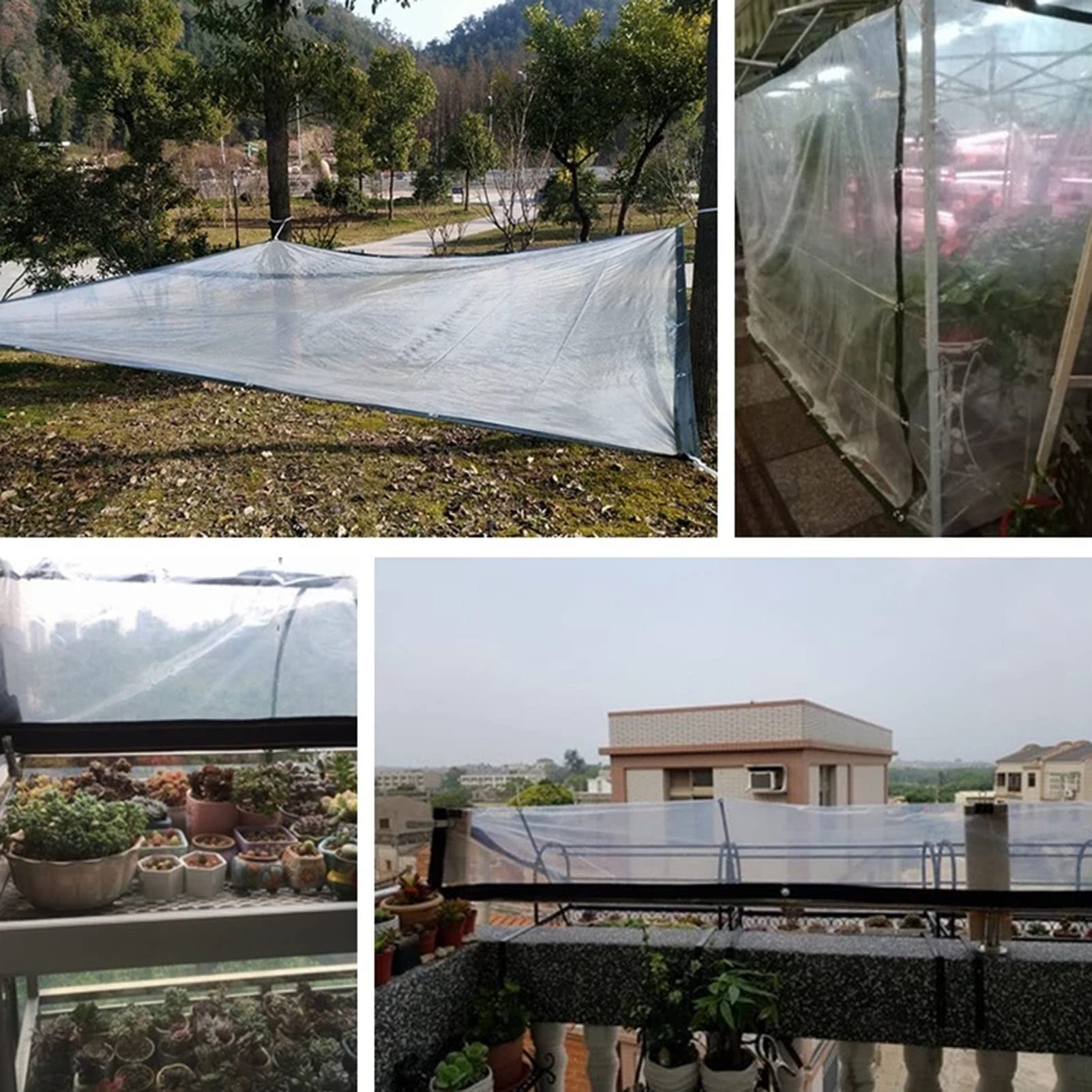 Pavillon, wasserdicht, transparent, faltbar, für Garten, Veranda, Cabana, winddichte Outdoor-Vorhänge mit Seitenteilen, transparent, 4 x 1,8 m