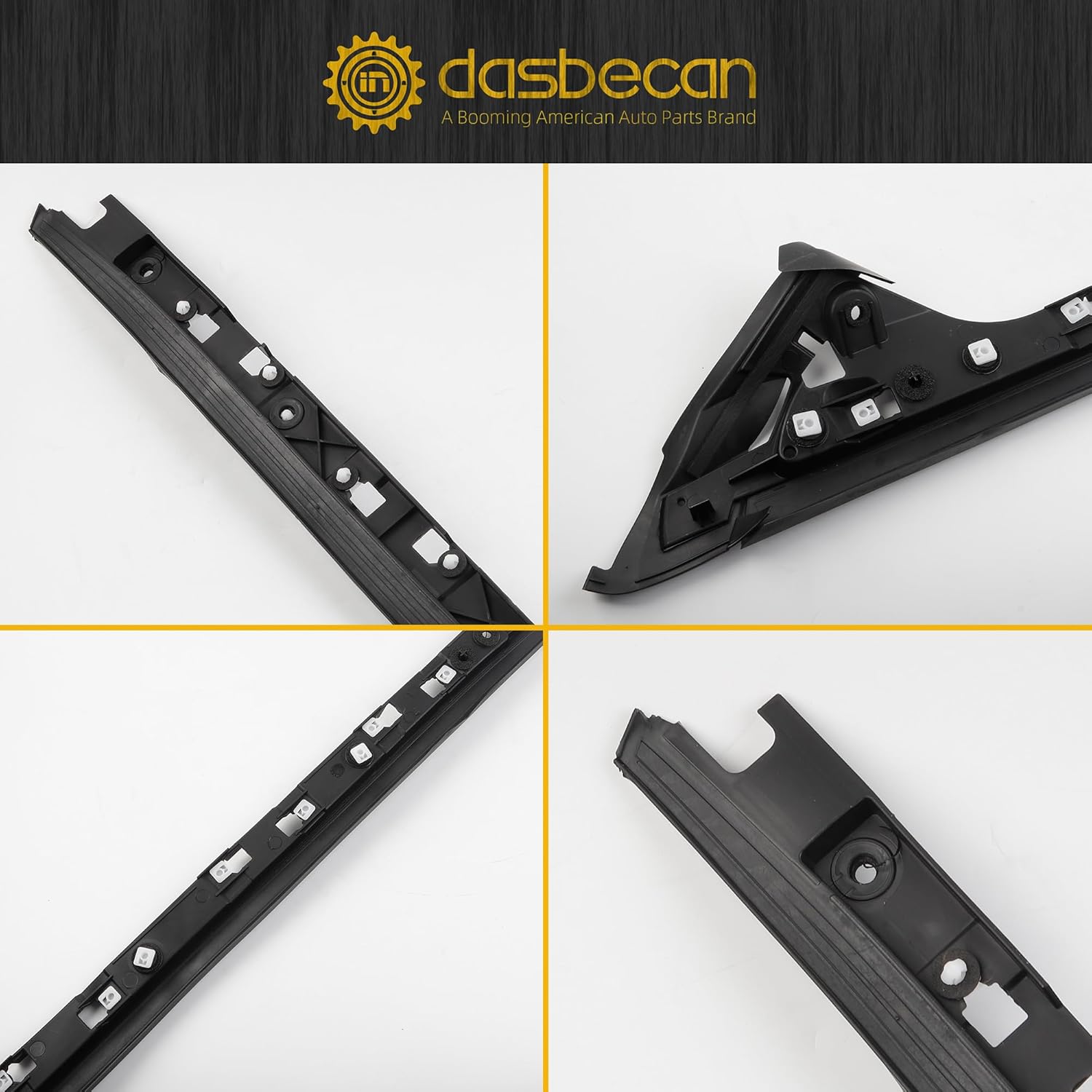 Dasbecan 4 Pack Outer&Inner Windshield A-Pillar Panel Molding Trim Kit Compatible with Ford Explorer 4 Door Utility 2011-2019, Replace# 926-450 926-451 (2 Left*2 Right)