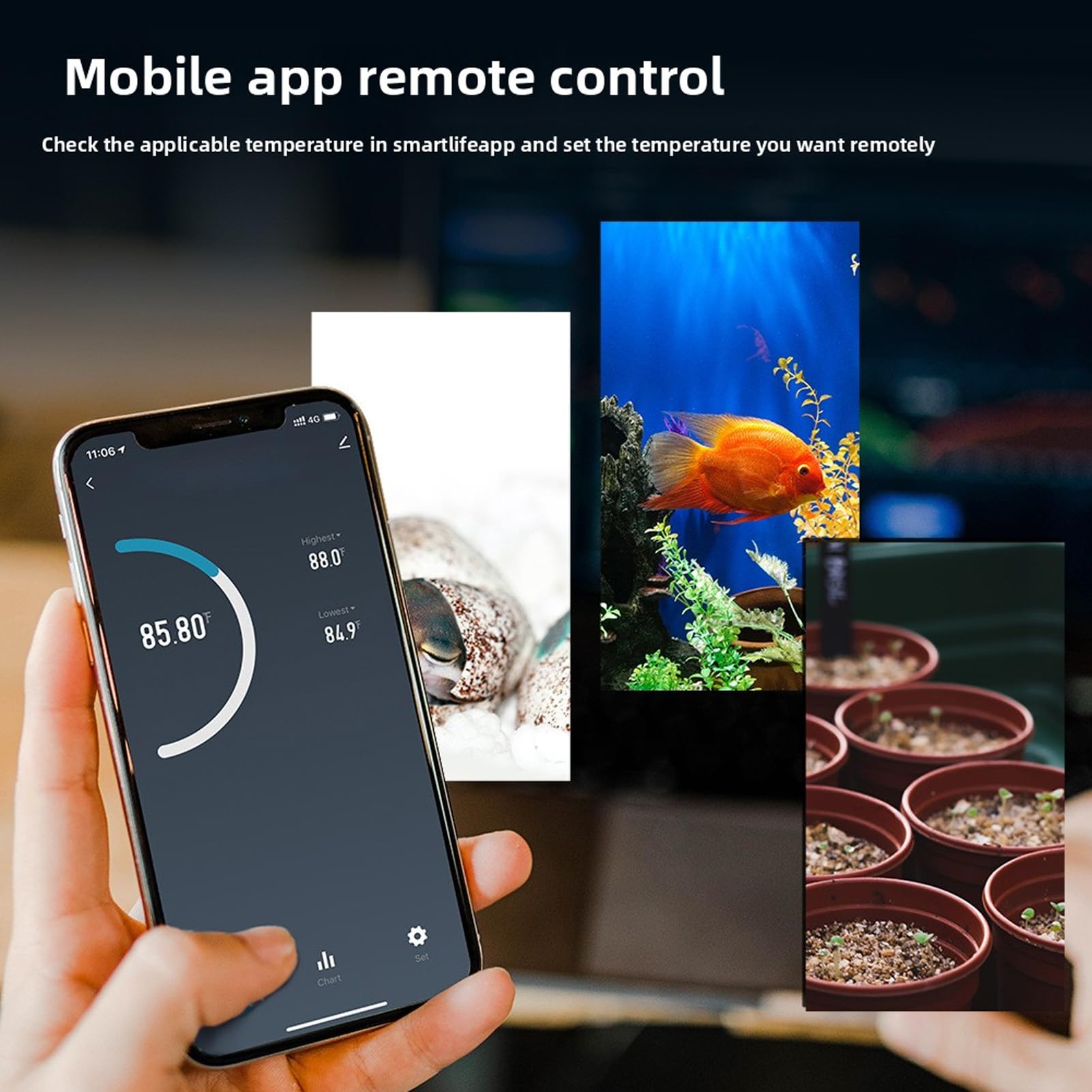 Regolatore Digitale della Temperatura, Presa Termostato WiFi con Sonda Impermeabile Sostituibile per Serra Dell'acquario, Supporto Controllo APP Smart (Spina europea 220-250 V)