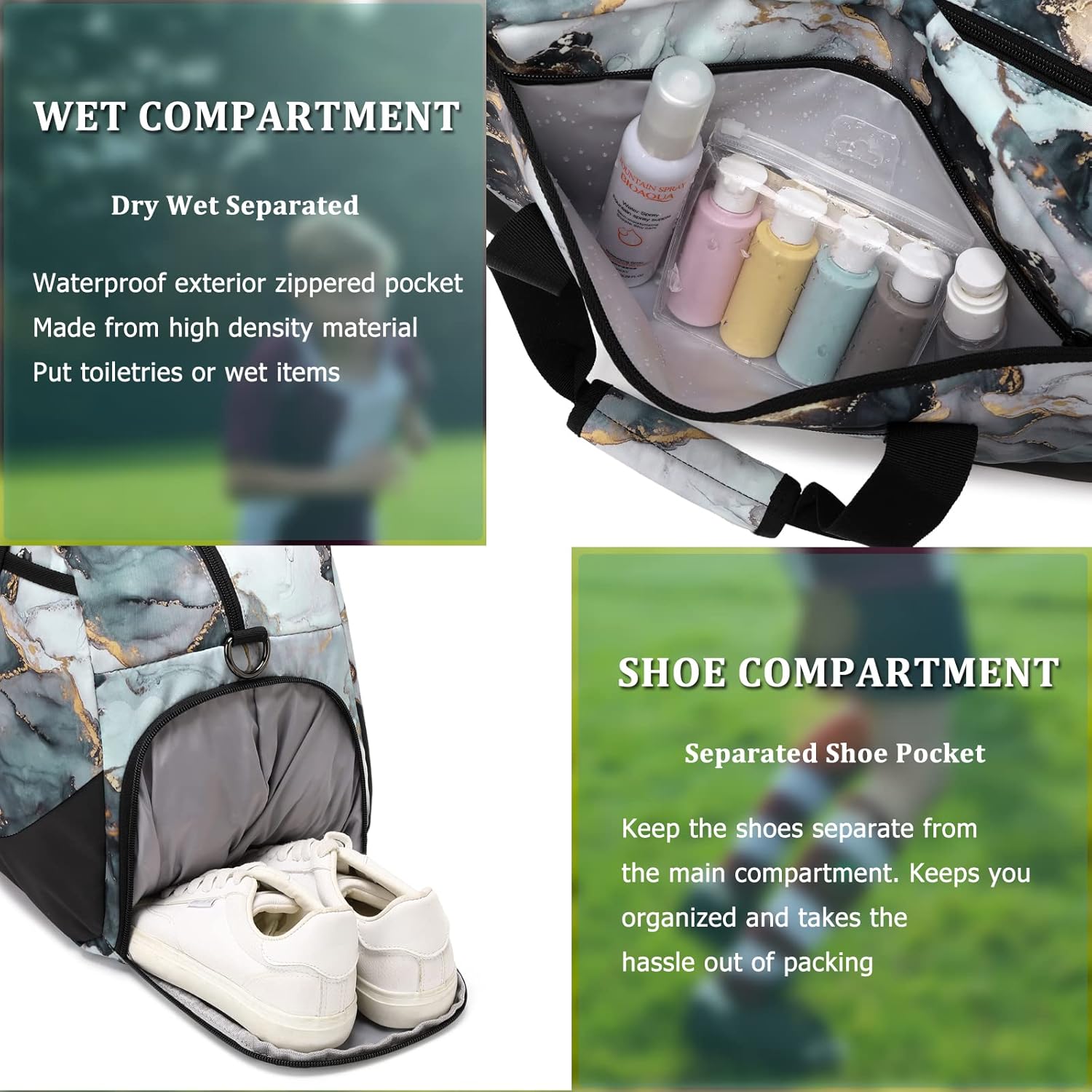 JIANYA Kids Overnight Duffle Bag Girls Boys Sport Gym Bag with Shoe Compartment & Wet Pocket, Carry On Weekender Travel Bag for Kid Girl Boy - Image 4