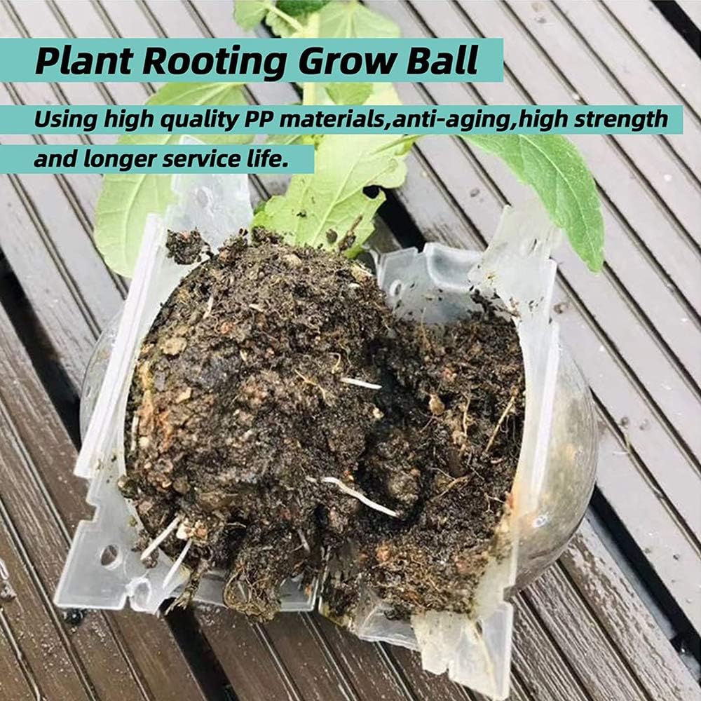 Air Layering pods, Reusable Plant Rooting Device Plant Rooting Grow Box High Pressure Propagation Ball Grafting Device Botany Root Controller Garden Plant Rooter Box (4.7″×6PCS), Transparent
