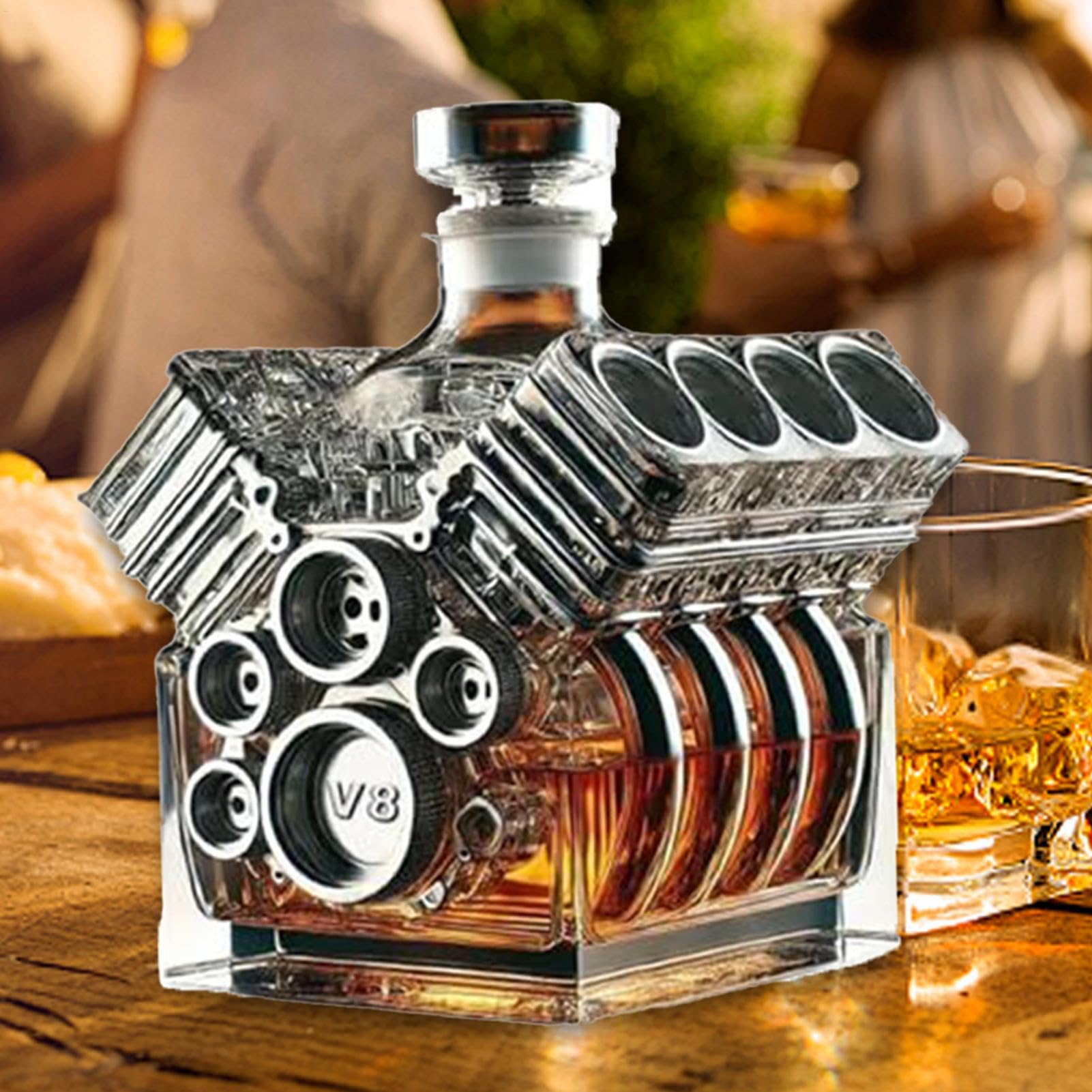 Distributore di liquori, a di motore V8, bottiglia decanter per alcol, decorazione per la casa e bar, per San, tequila, bourbon, brandy, matrimoni,