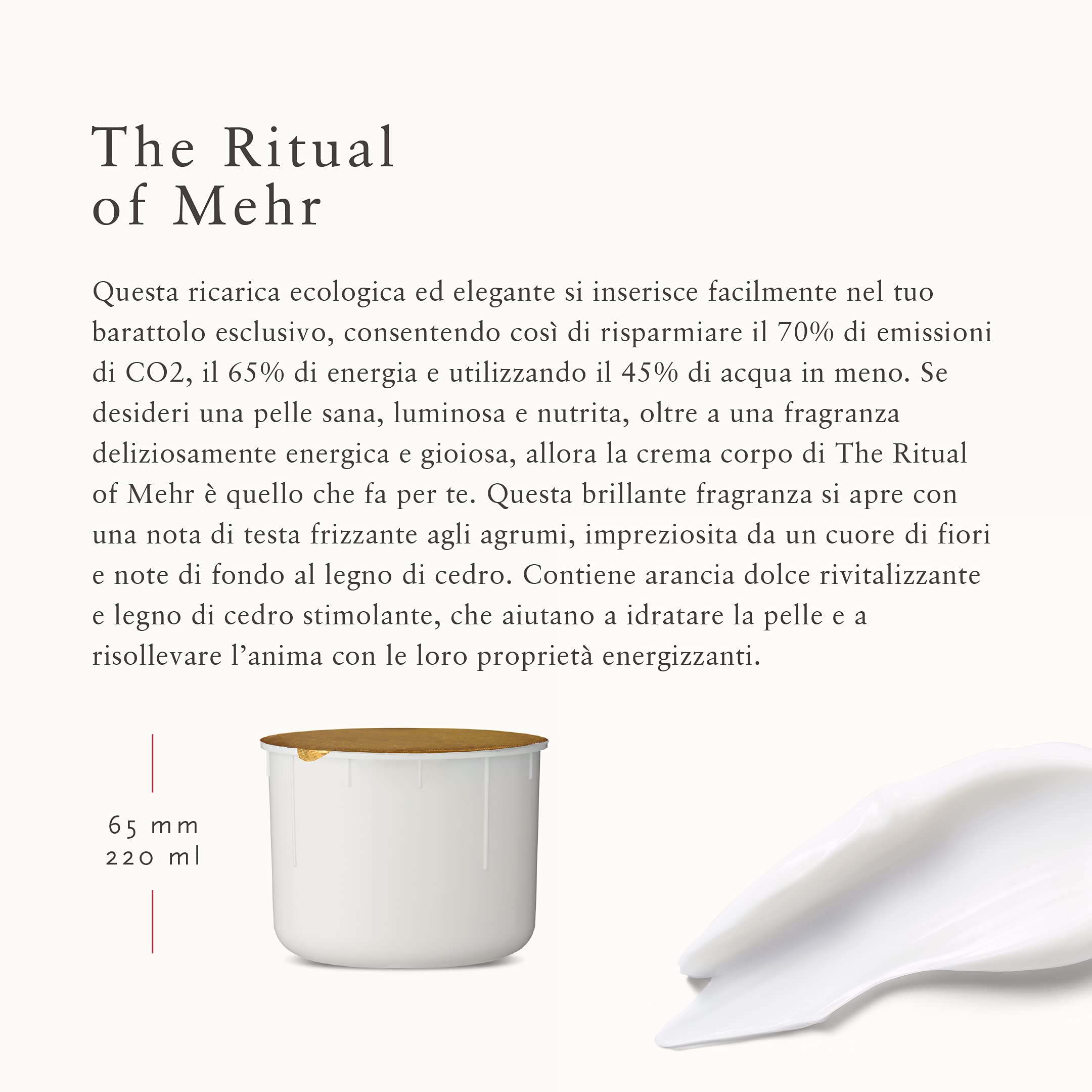 RITUALS Ricarica Crema Corpo di The Ritual of Mehr, 220 ml - Con Arancio & Legno di Cedro - Proprietà Energizzanti & Stimolanti con Vitamina C
