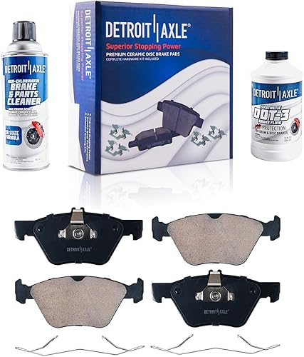 Miniatura 134 de Detroit Axle - Kit de freno para pastillas de freno de cerámica Ford Mustang Base GT 2000 2001 2002 2003 con repuesto de hardware delantero y trasero