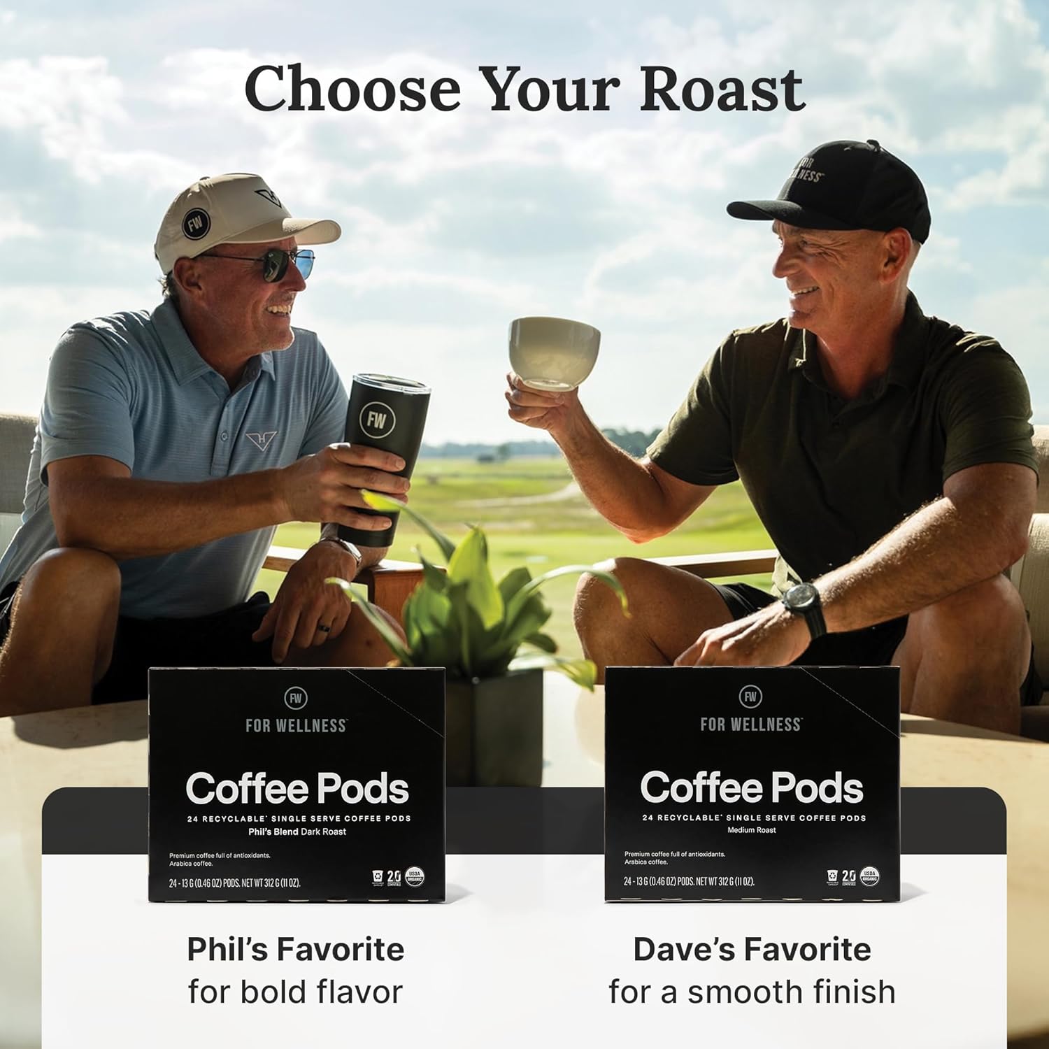 For Wellness Arabica Coffee Pods (24 Pods, Medium Roast) – Pair With The Good Stuff to Supercharge Your Coffee