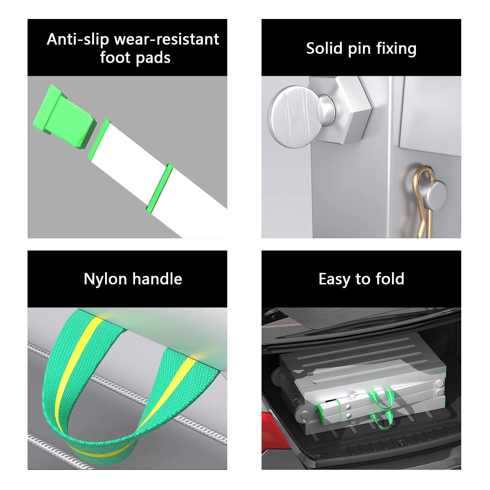 Andamio Plegable PortáTil, Plataforma de Trabajo Ajustable, Andamio de Aluminio Resistente para Limpieza de Techos, Pintura, Lavado de Autos, Carga MáXima de 1120 Libras,180x30cm