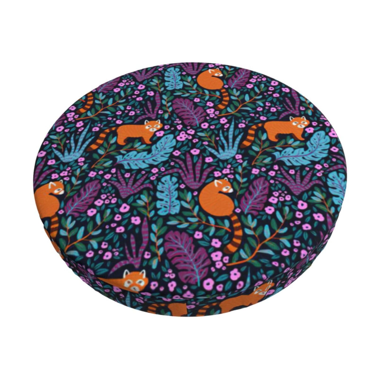 ACVnbm Cat Print Print Round Bar Chair Cushion Cover, Elastic Chair Protector For Kitchen Bar Dining
