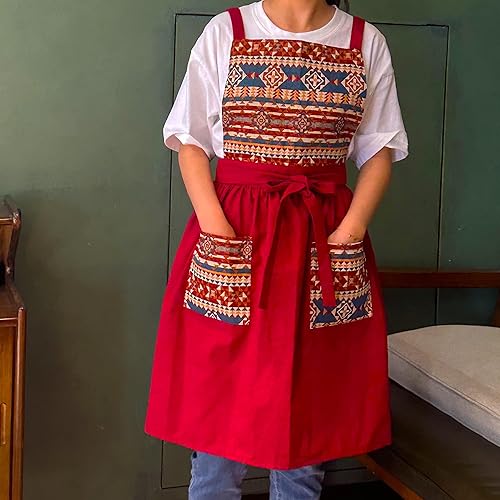 Miniatura 3 de Delantal de trabajo Vintage Florist Pinafore Vestido para cocina de jardín con dos bolsillos