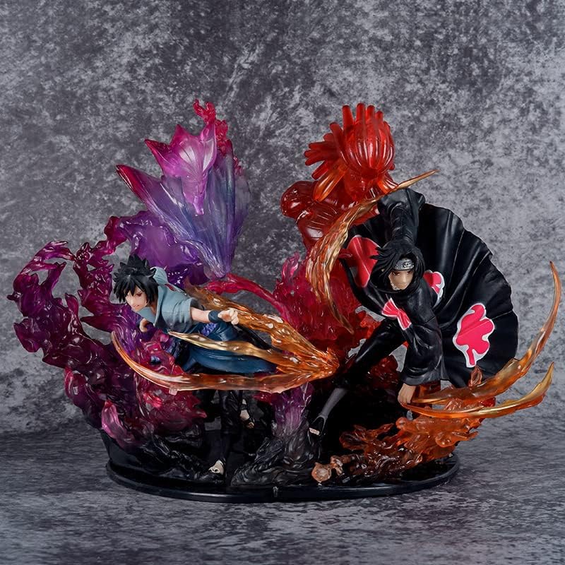Naruto Uchiha Sasuke Itachi Figure Pop Susanoo Figurine Tempestuous God of Valour Version GK Collection Combo Model for Kids Teens and Anime Fans 22CM
