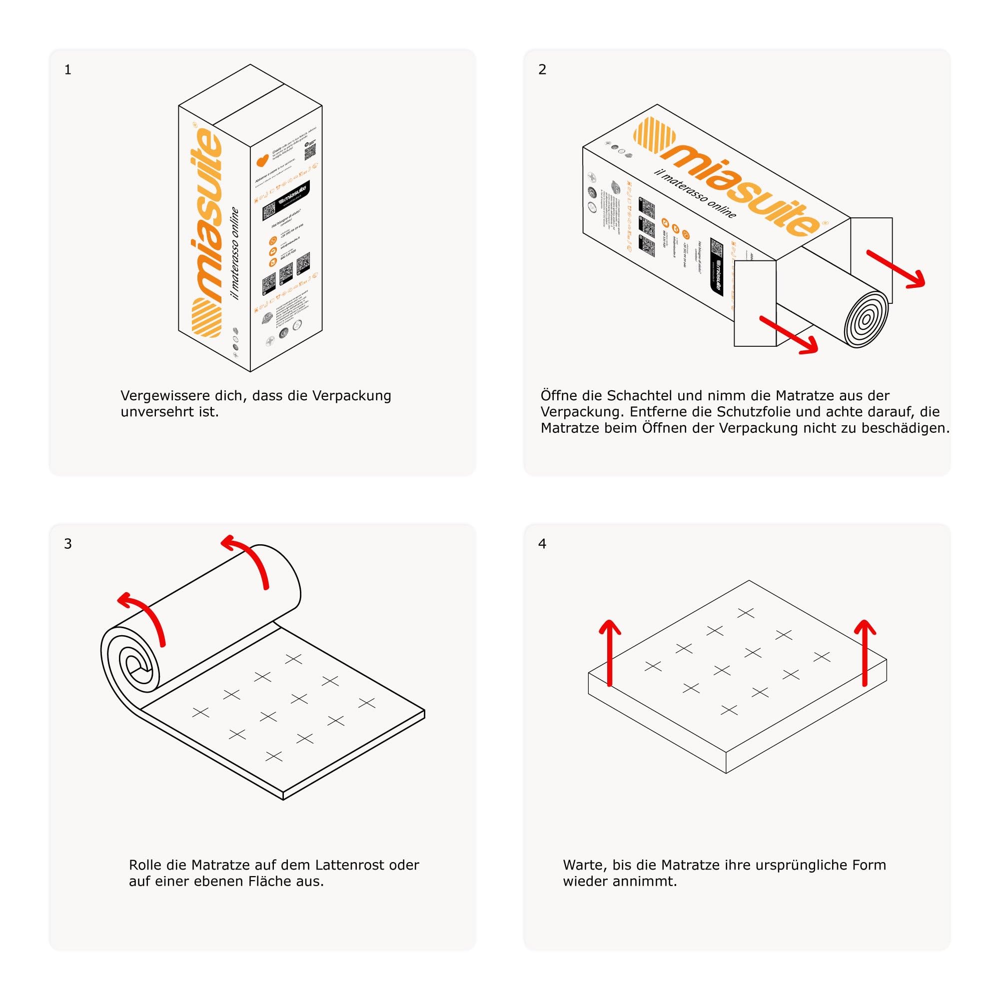 MiaSuite Materasso per Divano Letto - 140x200x14 Cm - Francese, Pieghevole, Dispositivo Medico - Primavera